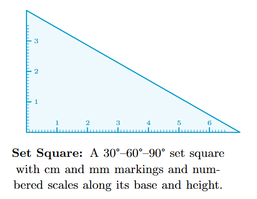 A 30-60-90 degree set square